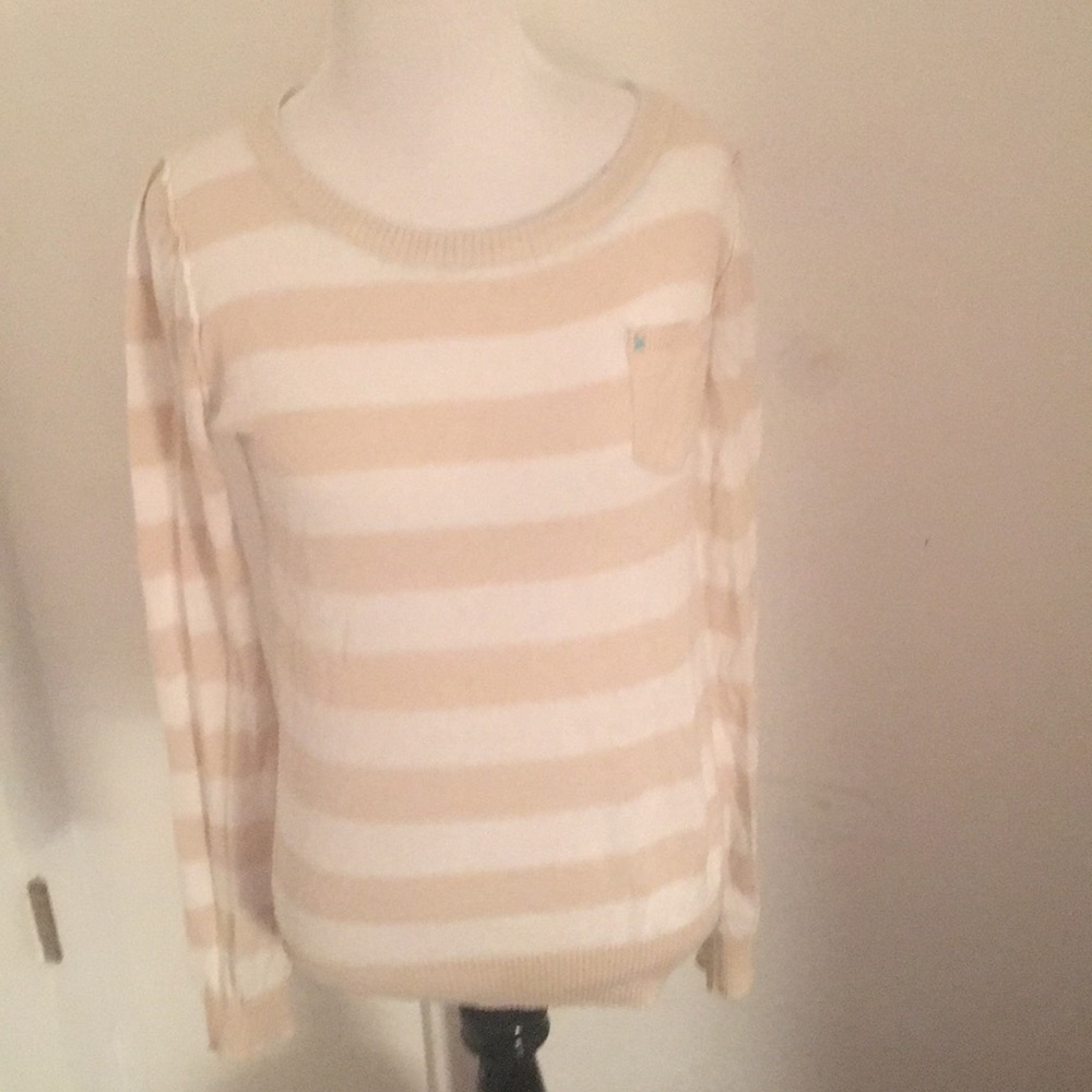 Tan and white stripe sweater